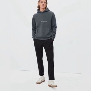 Everlane The Track Hoodie Organic Cotton French Terry Dark Heather Grey Small